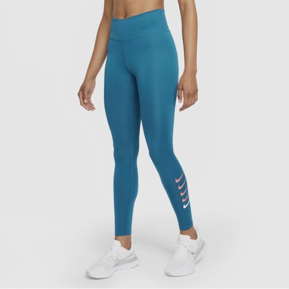 Nike Pants - Nike Women's Swoosh Run (Teal) 7/8Running Leggings (DJ0934-301) Size Small NWT
